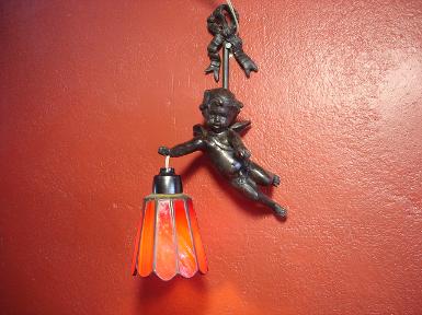 Cupid brass wall lamp Item Code AT21B size long 7'' (cupid body)